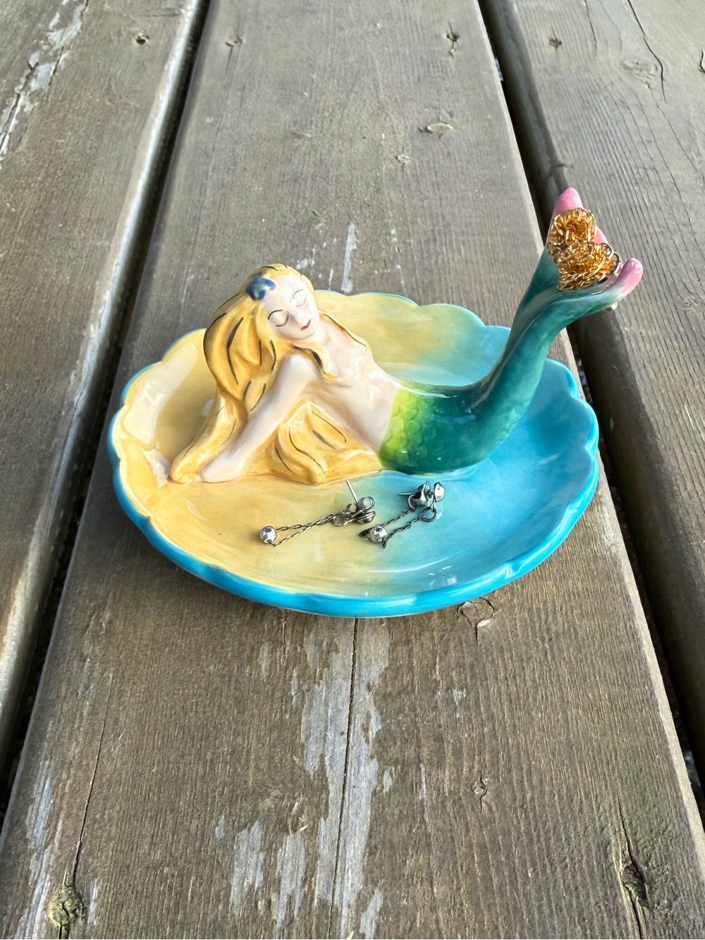 Blue Sky Ceramics Heather Goldminc Mermaid Jewelry Holder Tray